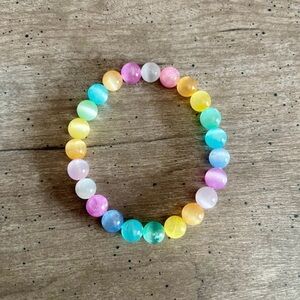 Aura Selenite Rainbow Bracelet
